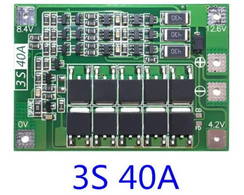 Контроллер BMS 3S 40A с балансировкой плата защиты