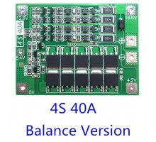BMS контроллер 4x 18650 с балансиром, 4S 40А плата заряда защиты