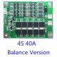 BMS контроллер 4x 18650 с балансиром, 4S 40А плата заряда защиты