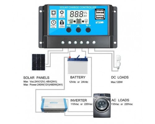 Контроллер заряда 10A W88-A