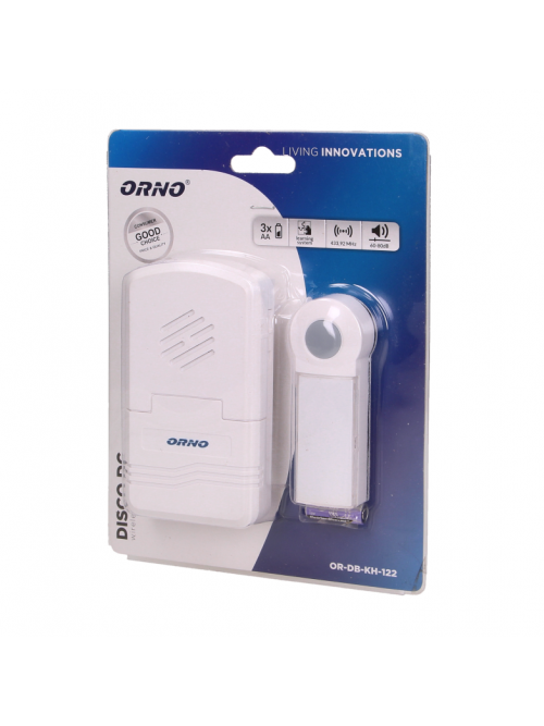 Беспроводной Дверной звонок DISCO DC wireless, 70m, alb, clap.IP44 OR-DB-KH-122