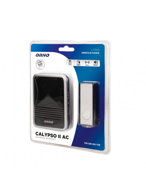 Звонок беспроводной CALYPSO II DC 300m 36 mel IP44/20 bat OR-DB-QS-158
