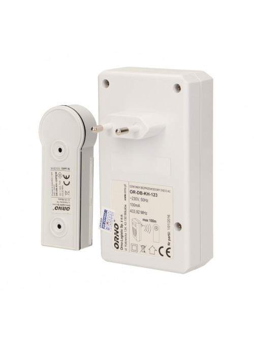Звонок беспроводной DISCO AC 80m 230V+ baterii OR-DB-KH-123