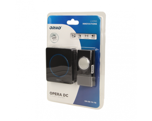 Звонок беспроводной OPERA DC 100m 36 melod IP44/20 baterii OR-DB-YK-118