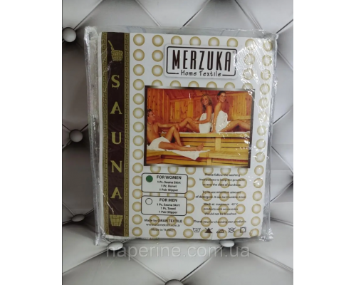 Set pentru saună și baie Merzuka Terry pentru femei, verde deschis