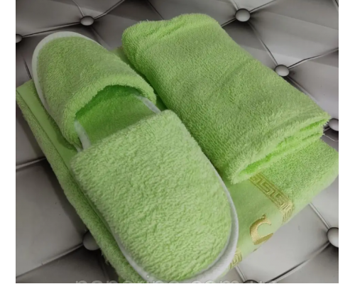 Set pentru saună și baie Merzuka Terry pentru femei, verde deschis