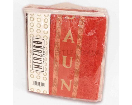 Set saună și baie Terry pentru femei Merzuka, roșu