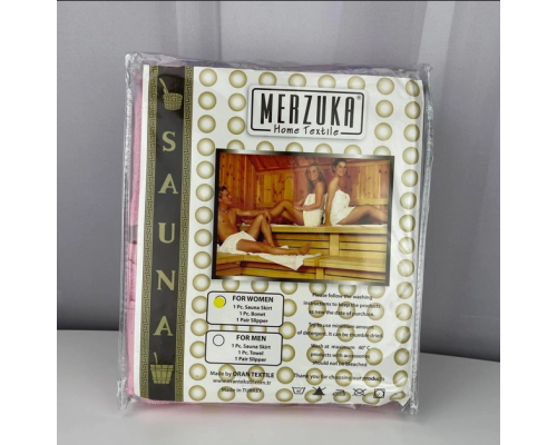 Махровый комплект для сауны и бани женский Merzuka, розовый