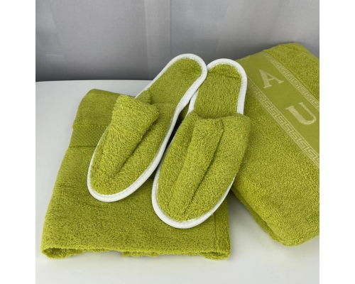 Set saună și baie Terry pentru femei Merzuka, măsline