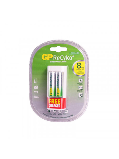 Зарядное устройство GP ReCyko U211 2xAAA/AA + аккумуляторы 2x2000mAh AA