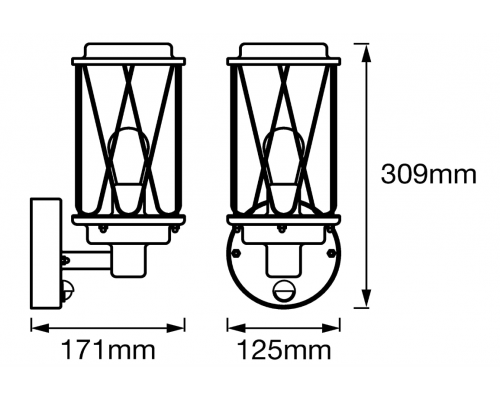 ENDURA CLASSIC Cage Up Sensor E27 BK 3 4058075206427