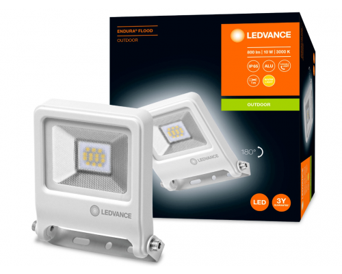 ENDURA FLOOD 10 W 3000 K WT 4058075239616