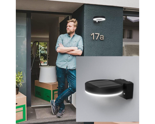 ENDURA STYLE Solar Sensor Wall Circle 6W BK 4058075392762