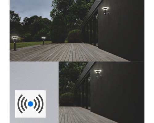 ENDURA STYLE Solar Sensor Wall Double Circle 6W BK 4058075392724