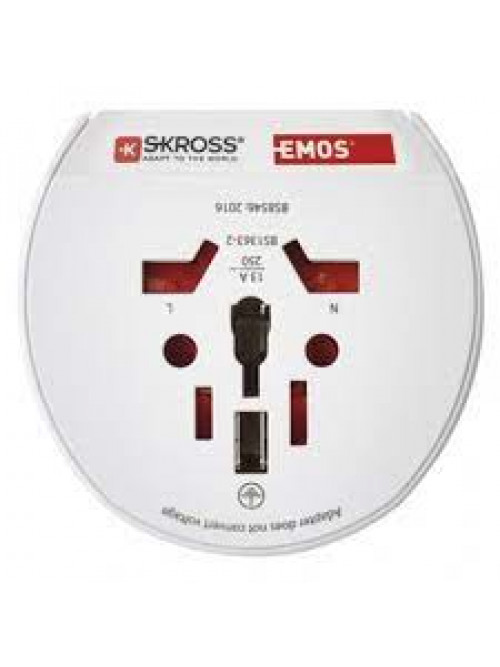 ADAPTOR TRAVEL UNIVERSAL USA, GB/JP/CN/AU 16A EMOS