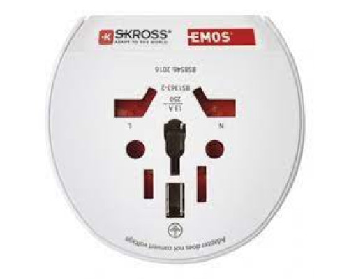 ADAPTOR TRAVEL UNIVERSAL USA, GB/JP/CN/AU 16A EMOS