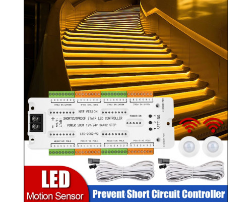 Stair Controller PIR Senzor de mișcare LED Strip Lighting Controller Descriere 1.1 Controlerul este