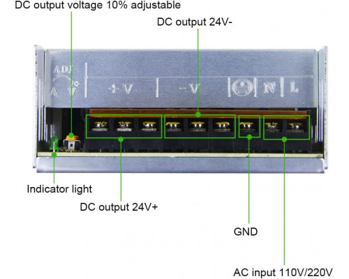Sursă de alimentare DC 24V 15A 350W Sursă de alimentare Adaptor universal reglabil pentru transformator
