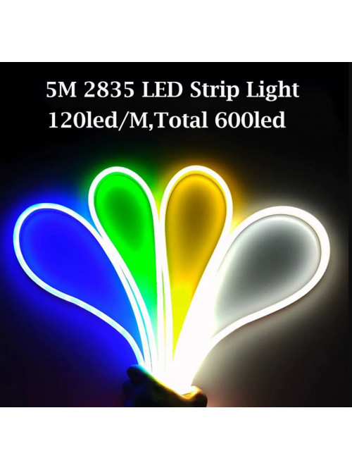Неоновая светодиодная лента Жёлтого цвета 5 метров Neon Flexible Strip Light