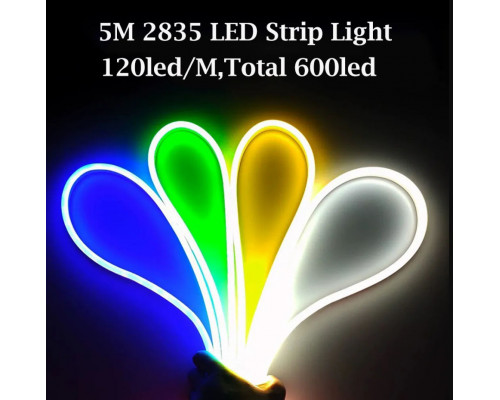 Неоновая светодиодная лента Синего цвета 5 метров Neon Flexible Strip Light