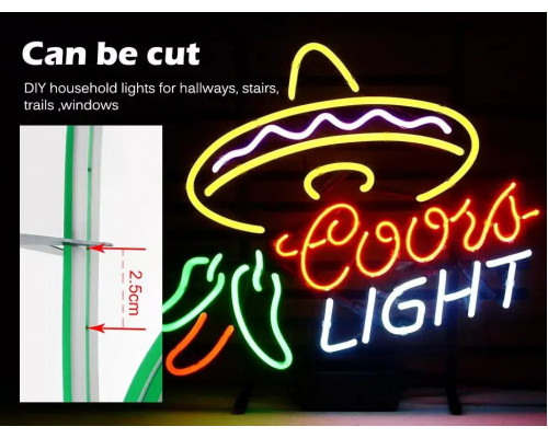 Неоновая светодиодная лента Синего цвета 5 метров Neon Flexible Strip Light