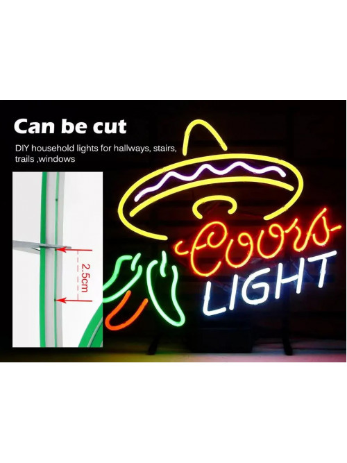 Неоновая светодиодная лента Синего цвета 5 метров Neon Flexible Strip Light
