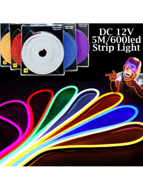 Неоновая светодиодная лента Синего цвета 5 метров Neon Flexible Strip Light