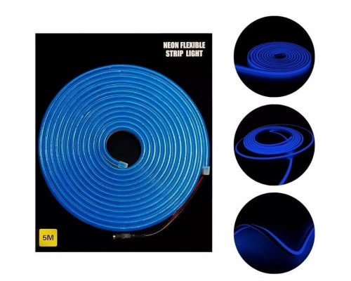 Неоновая светодиодная лента Синего цвета 5 метров Neon Flexible Strip Light