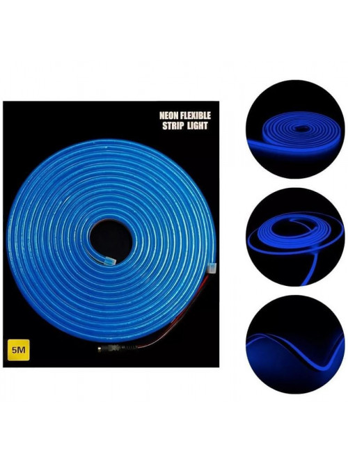 Неоновая светодиодная лента Синего цвета 5 метров Neon Flexible Strip Light