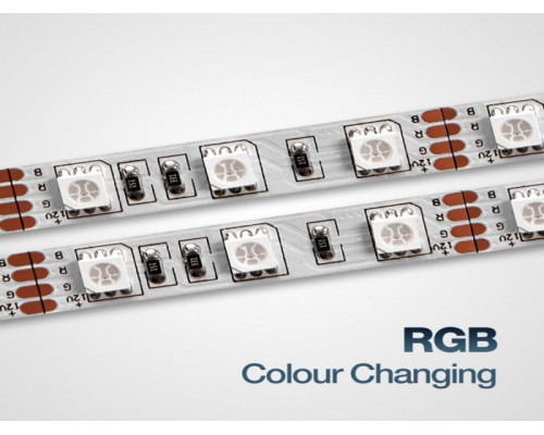 Лента RGB с возможностью регулировки цвета 14,4W/м без комплектующих 60LED/м IP20 ( 5 метров)