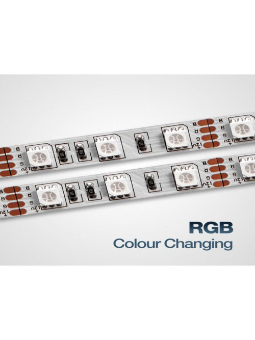 Лента RGB с возможностью регулировки цвета 14,4W/м без комплектующих 60LED/м IP20 ( 5 метров)