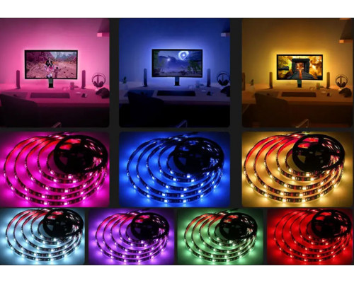 Лента RGB с возможностью регулировки цвета 14,4W/м без комплектующих 60LED/м IP20 ( 5 метров)
