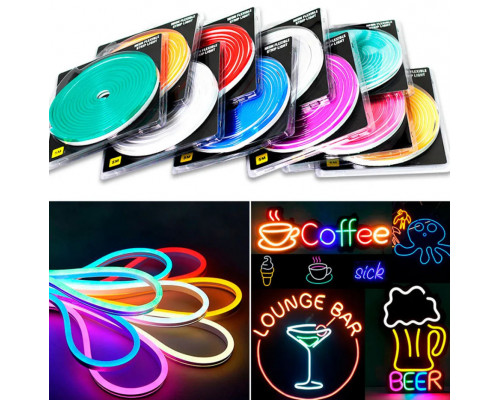 Неоновая светодиодная лента Зелёного цвета 5 метров Neon Flexible Strip Light