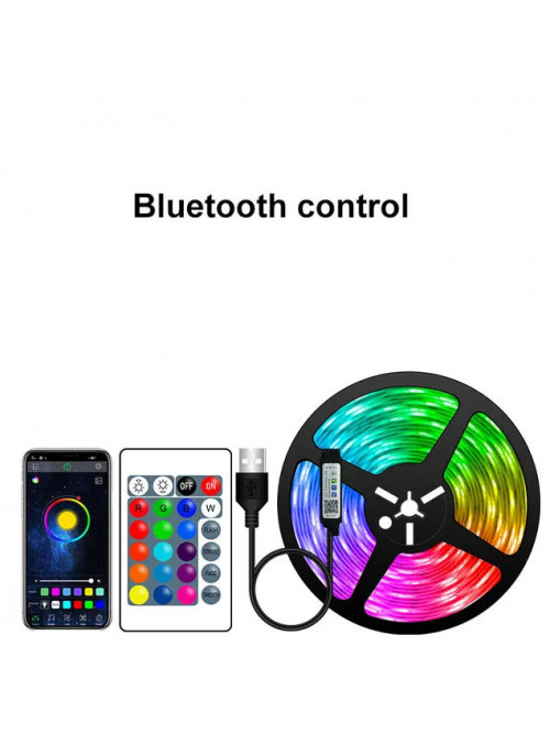 Светодиодная лента RGB 5050 с пультом, 5 м, 5 Вольт, USB, Bluetooth IP65