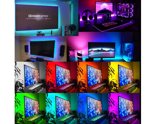 Светодиодная лента RGB 5050 с пультом, 5 м, 5 Вольт, USB, Bluetooth IP65