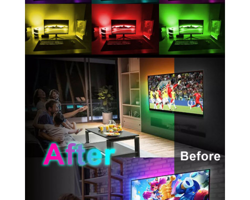 Светодиодная лента RGB 5050 с пультом, 5 м, 5 Вольт, USB, Bluetooth IP65