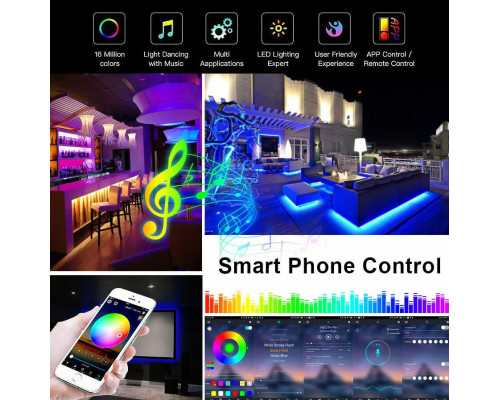 Светодиодная лента RGB 5050 с пультом, 5 м, 5 Вольт, USB, Bluetooth IP65