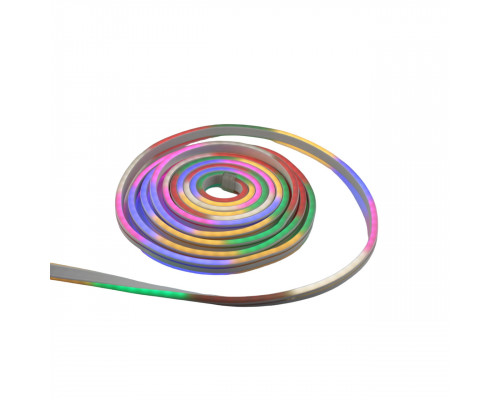 Цветной (6 цветный) двухсторонний светодиодный гибкий неон 5м с контроллером, 220 В