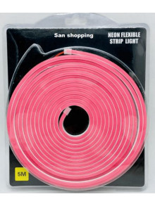Неоновая светодиодная лента Розового цвета 5 метров Neon Flexible Strip Light