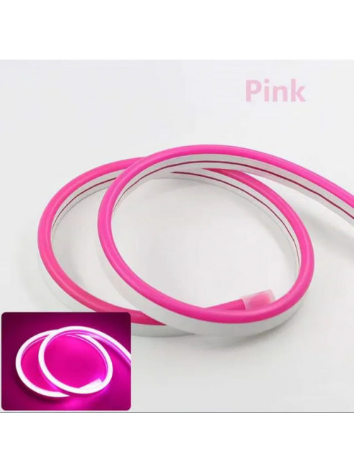 Неоновая светодиодная лента Розового цвета 5 метров Neon Flexible Strip Light