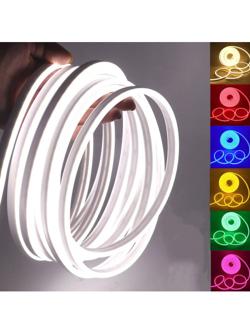 Неоновая светодиодная лента Розового цвета 5 метров Neon Flexible Strip Light