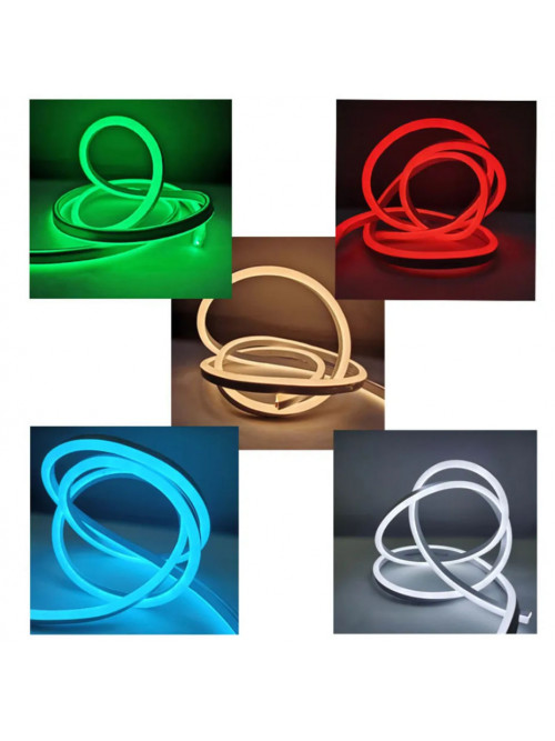 Неоновая светодиодная лента Розового цвета 5 метров Neon Flexible Strip Light