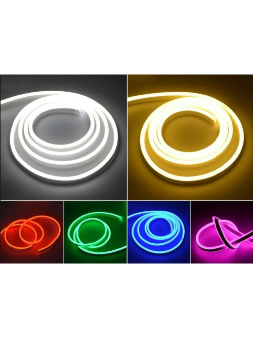 Неоновая светодиодная лента Розового цвета 5 метров Neon Flexible Strip Light