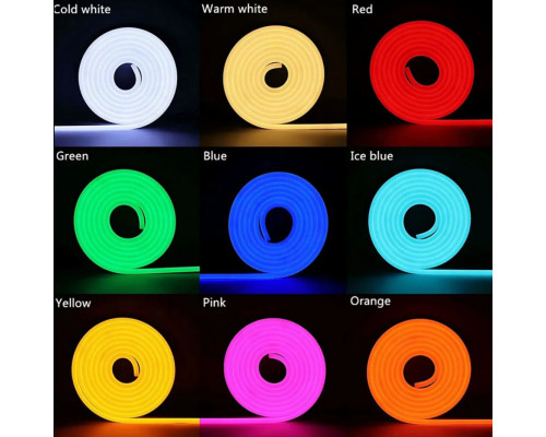 Неоновая светодиодная лента Розового цвета 5 метров Neon Flexible Strip Light