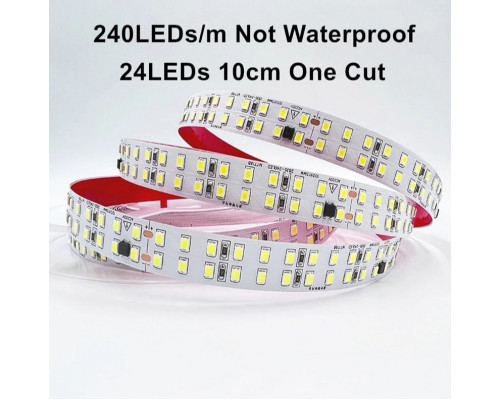 Яркая светодиодная лента 220В, 22 Вт/м, 2835, 10м, 240 LED/м, 6500К Новинка!!!