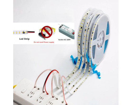 Яркая светодиодная лента 220В, 22 Вт/м, 2835, 10м, 240 LED/м, 6500К Новинка!!!