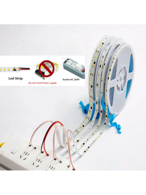 Яркая светодиодная лента 220В, 22 Вт/м, 2835, 10м, 240 LED/м, 6500К Новинка!!!