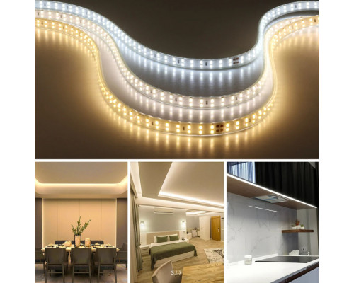 Яркая светодиодная лента 220В, 22 Вт/м, 2835, 10м, 240 LED/м, 6500К Новинка!!!