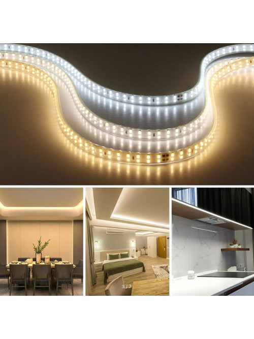 Яркая светодиодная лента 220В, 22 Вт/м, 2835, 10м, 240 LED/м, 6500К Новинка!!!