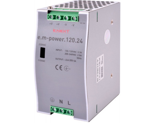 Блок питания на DIN-рейку e.m-power.120.24 120Вт, DC24В